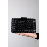 LuviShoes GOMEDA Black Square Stone Women's Evening Dress Bag