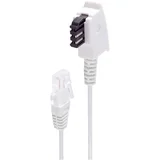 basic-s telefonski priključni kabel tae-f vtič na vtič RJ45\, usmerjevalni kabel dsl vdsl\, bel\, 20 m dsl priključni kabel [1x moški konektor tae-f - 1x RJ45 vtič 8p, (20411179)