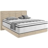 CARRYHOME postelja boxspring 140 cm x 200 cm , tekstil bež | Shoptok.si