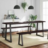 Stolna ploča tamnosmeđa 200x40x(2-4) cm obrađeno masivno drvo | shoptok.hr