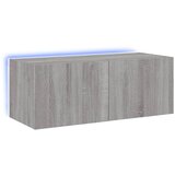 Maison Chic Stenska TV omarica - TV stojalo - Televizijska omarica z LED lučkami siva sonoma 80x35x31 cm, (21701229) Cene