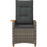  Fotelja za ležanje s pločom za čaj 62 x 64 x 112 cm poliratan - siva i tamnosiva | shoptok.hr