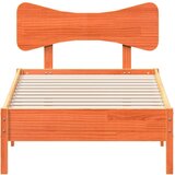 vidaXL Posteljni okvir brez vzmetnice voščeno rjav 100x200 cm borovina | Shoptok.si