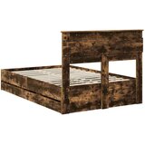  postelja s predali, konstruiran les, dimljena orehova, 135×190 cm | Shoptok.si