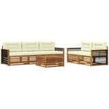 vidaXL Zunanja garnitura za sedenje z blazino 6 pcs Naravna in smetana, (5000279718) | Shoptok.si
