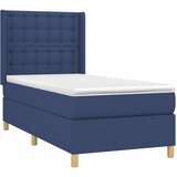  Krevet s oprugama i madracem plavi 100 x 200 cm od tkanine | shoptok.hr