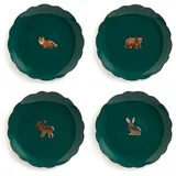 &k amsterdam Komplet krožnikov Plate Forest Animal 4-pack