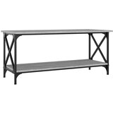 Maison Chic Klubska mizica - kavna mizica - Nizka mizica siva sonoma 100x45x45cm inženirski les in železo, (21752901) Cene