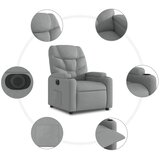  Električni naslonjač na podizanje svjetlosivi od tkanine | shoptok.hr
