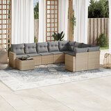 vidaXL 10-dijelni set vrtnih sofa s jastucima bež od poliratana | shoptok.hr