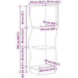  Kutna polica Bijela 34 x 33 x 102 cm Konstruirano drvo | shoptok.hr