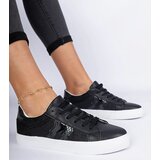 Gemre Black Animal Print Glitter-Embellished Sneakers Walorin | Shoptok.si