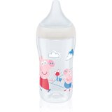 Nuk Flašica za bebe Perfect Match Peppa Pig, Sa indikatorom temperature, 3m+, 260 ml, Bela | ePonuda.com