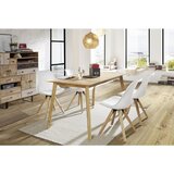 Time stol, les, kovina, umetna masa, tekstil bela, barve hrasta | Shoptok.si