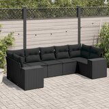 vidaXL 7-dijelni set vrtnih sofa od poliratana s jastucima crni | shoptok.hr