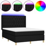  Box spring postelja z vzmetnico LED črna 140x200 cm blago, (20884321) | Shoptok.si