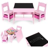 ECO TOYS Dečiji Set Dečiji sto i 2 stolice sa tablom za pisanje, Roze Cene