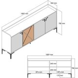 Hanah home komoda venedik walnut travertine | ePonuda.com