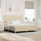  Krevetna konstrukcija s uzglavljem Krema 180 x 200 cm tkanina | shoptok.hr
