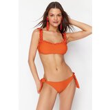 Trendyol Cinnamon Bralette Ruffled Textured Regular Bikini Set | Shoptok.si