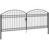 vidaXL Ograjna vrata ASSEN 401 x 200 cm Jeklo Siva Zaklenljivo, (5000300971) | Shoptok.si
