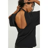 IRO Bombažna kratka majica ženski, črna barva