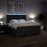  Krevet s oprugama i madracem crni 200x200 cm od tkanine | shoptok.hr