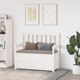  Klupa bijela 112,5 x 51,5 x 96,5 cm od masivne borovine | shoptok.hr
