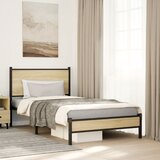 Maison Chic Kovinski Posteljni okvir - Dvoposteljna postelja - Zakonska postelja brez vzmetnice sonoma hrast 107x203 cm, (21694910) | Shoptok.si