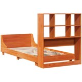  Posteljni okvir brez vzmetnice voščeno rjav 75x190 cm borovina | Shoptok.si