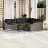  10-dijelni set vrtnih sofa od poliratana s jastucima sivi | shoptok.hr