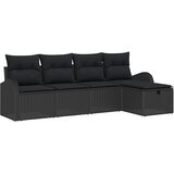  Sjedeća garnitura za vrt 5 kom. Crna poliratan 234 x 117 x 85 cm | Shoptok.si