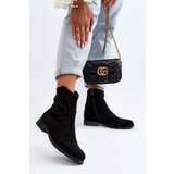Kesi S.Barski women's openwork ankle boots with flat heels, black Cene