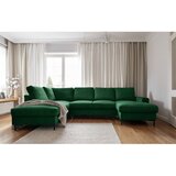 Miuform Tamno zelena sklopiva kutna garnitura od samta (s lijevim kutom) Lofty Lilly – | shoptok.hr