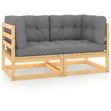 The Living Store Vrtni dvosed z blazinami trdna borovina - Kavč Dvosed, (21472604) | Shoptok.si