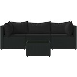 Sedežna garnitura 4-delna z blazinami črn poli ratan | Shoptok.si