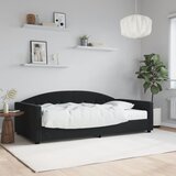  Dnevni krevet s madracem crni 100 x 200 cm baršunasti | shoptok.hr