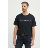 Gant Bombažna kratka majica moški, črna barva