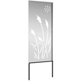 vidaXL Privatnost u vrtu Rezbarija Srebrno 50 x 140 cm Pocinčani čelik | shoptok.hr