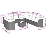  12-dijelni set vrtnih sofa od poliratana s jastucima bež | shoptok.hr