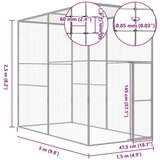  Mačja kletka 3x1,5x2,5 m pocinkano jeklo | Shoptok.si