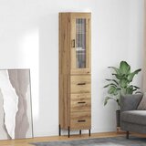 vidaXL Visok predalnik Umetni hrast 34,5 x 34 x 180 cm Konstruiran les | Shoptok.si