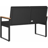  Vanjska klupa s jastukom Crna 107 x 61 x 80 cm poliratan | shoptok.hr