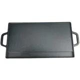 Cast Iron BBQ dvostrana grill plancha s integrisanim ručkama, 50 × 23 cm
