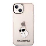Karl Lagerfeld Originalen ovitek KLHCP14SHNCHTCP zaščita ovitek za iPhone 14 prozorno roza - IML NFT Choupette Logo | Shoptok.si