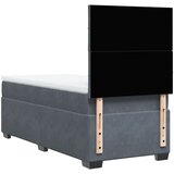 Box spring krevet s madracem tamnosivi 90x190 cm baršunasti | shoptok.hr