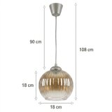 Brilagi LED luster na sajli GLASS 1xE27/60W/230V prečnik 18 cm srebrna/dimno-smeđa | Eponuda.com