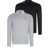 Dewberry DOUBLE SET V4007 MEN'S SWEATSHIRT-BLACK-GREY | Shoptok.si