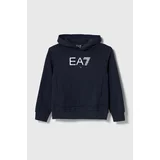 Ea7 Emporio Armani Otroški pulover mornarsko modra barva, s kapuco