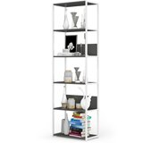 AKORD Regal V Loft Slogu Iz Kovine, Bela/Siva, (5000332501) | Shoptok.si